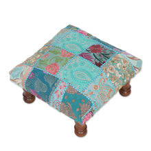 Load image into Gallery viewer, Fair Trade Embellished Ottoman Foot Stool from India - Rajasthani Patchwork | NOVICA