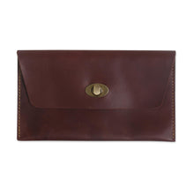 Load image into Gallery viewer, Dark Brown Leather Minimalist Clutch Wallet - Mahogany Amplop | NOVICA
