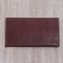 Load image into Gallery viewer, Dark Brown Leather Minimalist Clutch Wallet - Mahogany Amplop | NOVICA