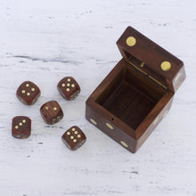 Load image into Gallery viewer, Wood Dice Set with Matching Box from India - Game of Chance | NOVICA