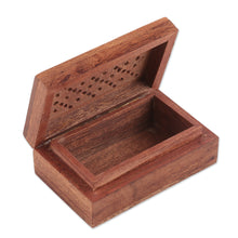 Load image into Gallery viewer, Handcrafted Floral Wood Decorative Box from India - Floral Subtlety | NOVICA