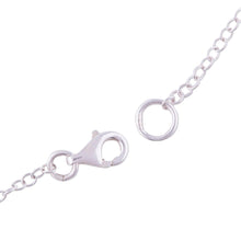 Load image into Gallery viewer, Sterling Silver Filigree Leaf Pendant Necklace from Peru - Spiraling Veins | NOVICA