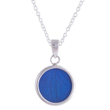 Load image into Gallery viewer, Sterling Silver and Natural Leaf Necklace in Blue from Peru - Blue Eden | NOVICA