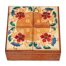 Load image into Gallery viewer, Floral Batik Wood Decorative Box from Indonesia - Javanese Memory | NOVICA