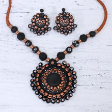 Load image into Gallery viewer, Handcrafted Floral Ceramic Jewelry Set from India - Sunflower Majesty | NOVICA