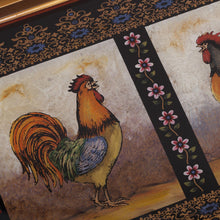 Load image into Gallery viewer, Rooster-Themed Reverse Painted Glass Tray - Crowing Roosters | NOVICA