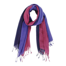 Load image into Gallery viewer, Two Handwoven Cotton Wrap Scarves from Thailand - Colors of Experience | NOVICA