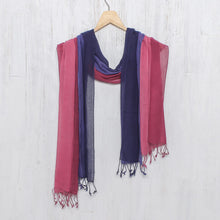 Load image into Gallery viewer, Two Handwoven Cotton Wrap Scarves from Thailand - Colors of Experience | NOVICA