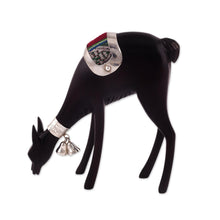 Load image into Gallery viewer, Sterling Silver and Mahogany Wood Deer Sculpture from Peru - Deer of the Andes | NOVICA