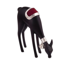 Load image into Gallery viewer, Sterling Silver and Mahogany Wood Deer Sculpture from Peru - Deer of the Andes | NOVICA