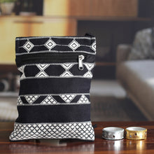 Load image into Gallery viewer, Hand Woven Black and White Cotton Sling Bag - Rajasthani Roads | NOVICA