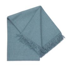 Load image into Gallery viewer, 100% Baby Alpaca Throw Blanket in Solid Aqua from Peru - Blissful Dream in Aqua | NOVICA