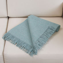 Load image into Gallery viewer, 100% Baby Alpaca Throw Blanket in Solid Aqua from Peru - Blissful Dream in Aqua | NOVICA