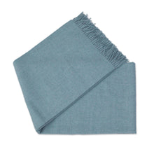 Load image into Gallery viewer, 100% Baby Alpaca Throw Blanket in Solid Aqua from Peru - Blissful Dream in Aqua | NOVICA