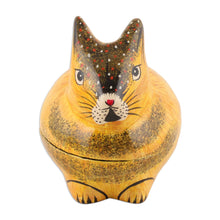 Load image into Gallery viewer, Hand-Painted Papier Mache Rabbit Decorative Box from India - Orange Rabbit | NOVICA
