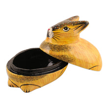 Load image into Gallery viewer, Hand-Painted Papier Mache Rabbit Decorative Box from India - Orange Rabbit | NOVICA
