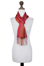 Load image into Gallery viewer, Alpaca Blend Scarf in Paprika and Carrot from Peru - Rioja Flavor | NOVICA