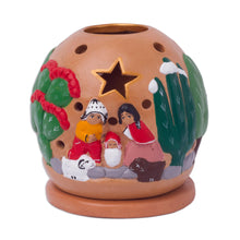 Load image into Gallery viewer, Handcrafted Nativity Tealight Holder from Peru - Celebration of Life | NOVICA
