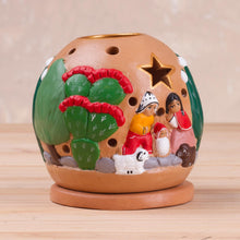 Load image into Gallery viewer, Handcrafted Nativity Tealight Holder from Peru - Celebration of Life | NOVICA