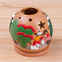 Load image into Gallery viewer, Handcrafted Nativity Tealight Holder from Peru - Celebration of Life | NOVICA