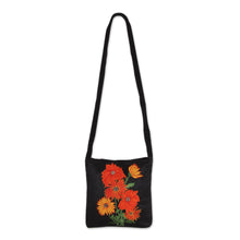 Load image into Gallery viewer, Embroidered Floral Sling Handbag from India - Vibrant Blossom | NOVICA