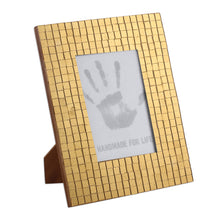 Load image into Gallery viewer, Hand Crafted Golden Glass Mosaic 4x6 Photo Frame from India - Golden Harmony | NOVICA