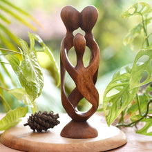 Load image into Gallery viewer, Hand Crafted Wood Family Statuette from Bali - Family Spiral | NOVICA