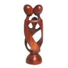 Load image into Gallery viewer, Hand Crafted Wood Family Statuette from Bali - Family Spiral | NOVICA