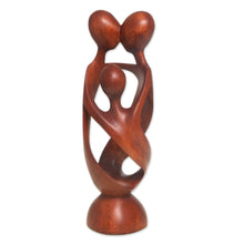 Load image into Gallery viewer, Hand Crafted Wood Family Statuette from Bali - Family Spiral | NOVICA