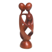 Load image into Gallery viewer, Hand Crafted Wood Family Statuette from Bali - Family Spiral | NOVICA