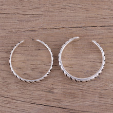 Load image into Gallery viewer, Sterling Silver Toe Rings with Tiger Stripe Design (Pair) - Uncaged | NOVICA