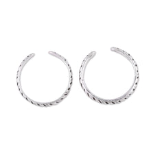 Load image into Gallery viewer, Sterling Silver Toe Rings with Tiger Stripe Design (Pair) - Uncaged | NOVICA