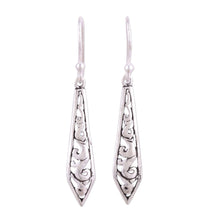 Load image into Gallery viewer, Dagger Shaped Sterling Silver Dangle Earrings from India - Sword of Delhi | NOVICA