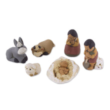 Load image into Gallery viewer, Petite Ceramic Andean Nativity Scene (6 Pieces) - Grandparents on Christmas Eve | NOVICA