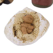 Load image into Gallery viewer, Petite Ceramic Andean Nativity Scene (6 Pieces) - Grandparents on Christmas Eve | NOVICA