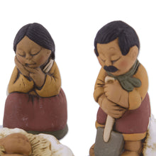 Load image into Gallery viewer, Petite Ceramic Andean Nativity Scene (6 Pieces) - Grandparents on Christmas Eve | NOVICA