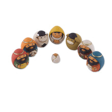 Load image into Gallery viewer, 7 Piece Egg-Shaped Diminutive Ceramic Nativity Scene - Christmas Egg-citement | NOVICA