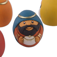 Load image into Gallery viewer, 7 Piece Egg-Shaped Diminutive Ceramic Nativity Scene - Christmas Egg-citement | NOVICA