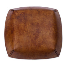 Load image into Gallery viewer, Peru Handcrafted Tooled Leather Andean Fleur-de-Lis Catchall - Andean Fleur-de-Lis | NOVICA