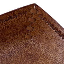 Load image into Gallery viewer, Peru Handcrafted Tooled Leather Andean Fleur-de-Lis Catchall - Andean Fleur-de-Lis | NOVICA
