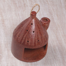 Load image into Gallery viewer, Artisan Made Terracotta Ceramic Birdhouse from Indonesia - Cozy Hut | NOVICA
