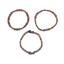 Load image into Gallery viewer, Three Hematite and Ceramic Beaded Bracelets in Earth Tones - Andean Eyes | NOVICA