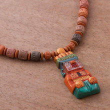 Load image into Gallery viewer, Sterling Silver and Ceramic Beaded Incan Pendant Necklace - Andes Mountain Deity | NOVICA