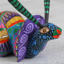 Load image into Gallery viewer, Multicolored Wood Snail Alebrije Figurine from Mexico - Rainbow Snail | NOVICA