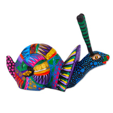 Load image into Gallery viewer, Multicolored Wood Snail Alebrije Figurine from Mexico - Rainbow Snail | NOVICA