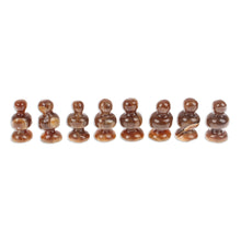 Load image into Gallery viewer, Onyx and Marble Mini Chess Set in Brown and Ivory (5 In) - Brown and Ivory Challenge | NOVICA
