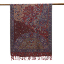 Load image into Gallery viewer, Viscose Blend Floral and Paisley Shawl from India - Paisley Grandeur | NOVICA