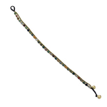 Load image into Gallery viewer, Handmade Multi-Color Agate Brass Beaded Anklet with Loop - Valley of Color | NOVICA