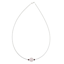 Load image into Gallery viewer, Rose Quartz and Garnet Pendant Necklace from Thailand - Touch of Rose | NOVICA