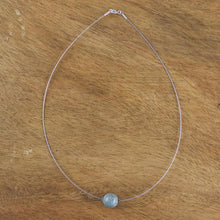 Load image into Gallery viewer, Minimalist Jade Pendant Necklace on Stainless Steel - Trajectory | NOVICA